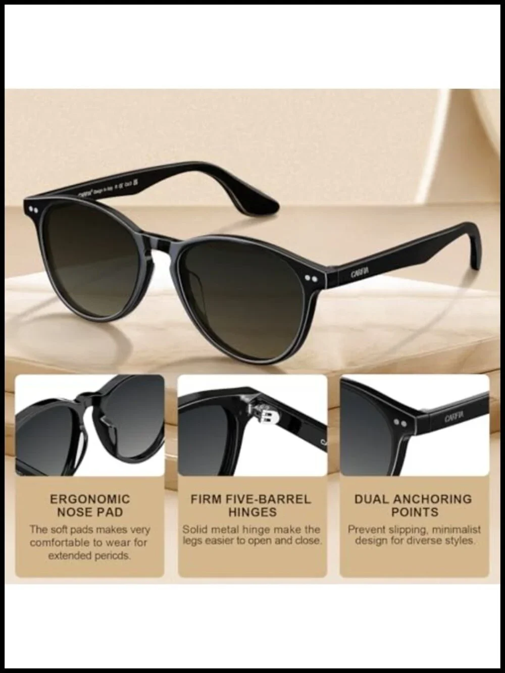 Round Polarized Sunglasses - UV400 Acetate Retro Driving Shades